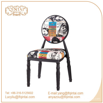 novel vintage design coffee shop colorful iron metal chair stools with back